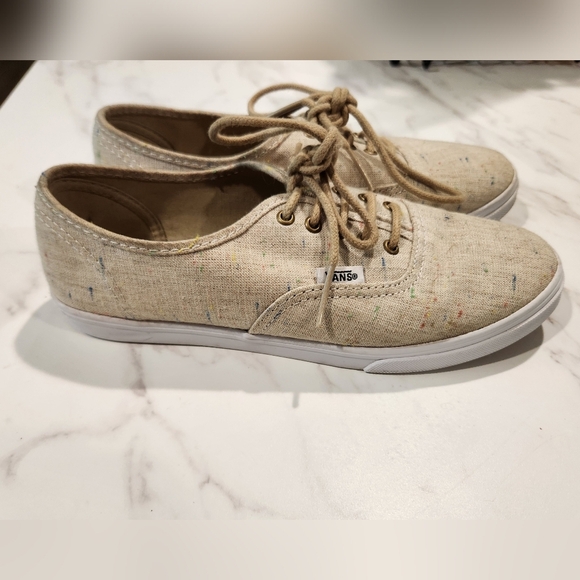 Vans Off The Wall Kahki Low Top Canvas Vans Shoes Unisex Womens 6.5 - Picture 1 of 9